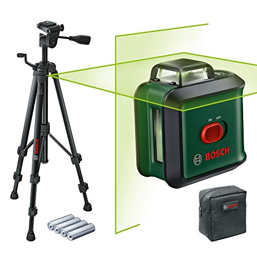 Bosch Kreuzlinienlaser UniversalLevel 360 mit Premium-Stativ (vertikale + horizintale Laserlinien inkl. 360° zum Ausrichten im ganzen Raum)