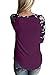 Astylish Women's Casual Long Sleeve Floral Print T-Shirts Striped Blouse Tops Purple XX-Large