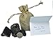 35 Main Gifts Real Lump of Coal in 4x6 Fancy Burlap Bag with Handwritten Naughty List Gift Card