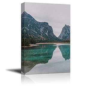 Canvas Wall Art for Living Room,Bedroom Home Artwork Paintings A Clear Calm Lake Ready to Hang - 12x18 inches