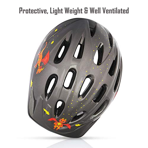 image for TeamObsidian Kids Bike Helmet [ Dragon ] - Adjustable from Toddler to 