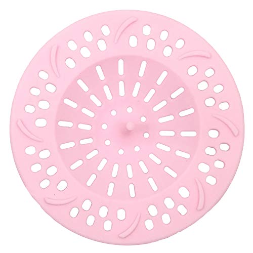 OkayCare Shower Drain Trap Covers Hair Catcher, Rubber Hair Stopper Sink Strainer Drain Cover Silicone Filter for Shower, Sink, Bathroom and Bath Tub (Pink)