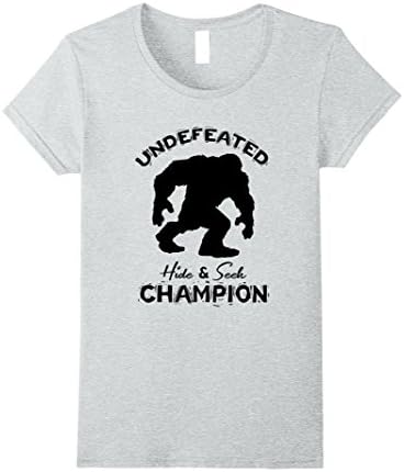 Womens Sasquatch Undefeated Hide and Seek Champion Funny T-Shirt XL Heather Grey
