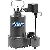 Superior Pump 92341 1/3 HP Cast Iron Submersible Sump Pump with Vertical Float Switch