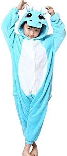 ABING Halloween Pajamas Homewear OnePiece Onesie Cosplay Costumes Kigurumi Animal Outfit Loungewear,Hippo Chidren Size 95 -for Height:103-115cm
