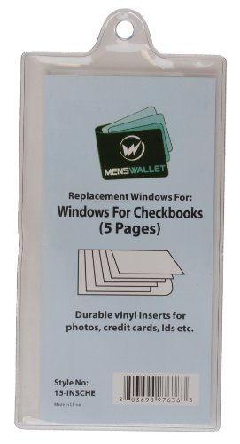 Set of 2 - Replacement Insert for Wallets, Card or Picture Insert by Mens Wallet (Checkbook 5Pages)