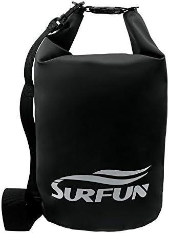 Surfun Durable Waterproof Dry Bag Dry Sack with Shoulder Strap for Camping Kayaking Hiking Boating Rafting Swimming and Floating (Black, 30 Liters)
