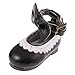 Jili Online Lovely Doll Bow Ankle Belt Shoes Fit for 12'' Blythe Dolls Clothes ACCS Black