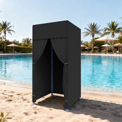 Freestanding Locker, Portable Clothing Store Locker, Simple Temporary Trial House Mobile Standing (Black, 100X100X200CM)