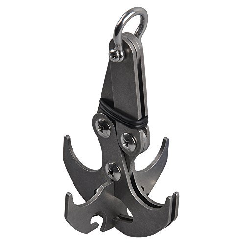 Cyfie Gravity Hook Grappling Hook, Stainless Steel Climbing Claw Carabiner, with Magnet, for Outdoor Activity EDC Tool in Your Bug Out Bag