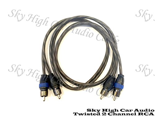 Sky High Car Audio 2 Channel Twisted 3 ft RCA Cables Coated 3' OFC