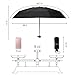 Prodigen Travel Mini Umbrella Windproof UV Folding Compact Umbrella Portable Lightweight Sun & Rain Umbrellas for Women and Men (Black)