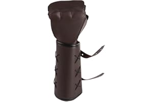 Medieval Faux Leather Knight Bracer, Gothic Knight Armor Long Gloves Warrior Armour Gauntlets Men Cosplay Prop (deep Brown)