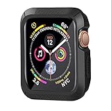 YUSHUANG Compatible with Apple Watch Case 44mm Series 4, Shock-Proof and Shatter-Resistant Compatible with Apple Watch Protector, Replacement for iWatch case - Black