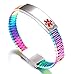 JF.JEWELRY Medical Alert Bracelets for Women, Nylon Braided Medical Bracelet, Personalized Custom Medical ID Bracelets for Women - Colorful, 7.5 Inches