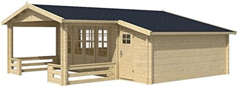 Blockhaus Bregenz 540 154 X 540cm Veranda Gartenhaus 58mm Holzhaus Amazon De Garten