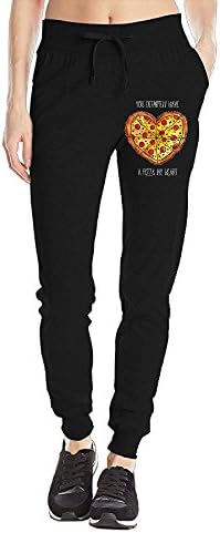 Pizza Is My Valentine3 Custom Tie Waist Sweatpants With Side Pockets Fashion Jogger Trousers For Women X-Large Black