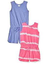Brand - Mamelucos sin mangas sin mangas de punto para niñas y niños pequeños, paquete de 2