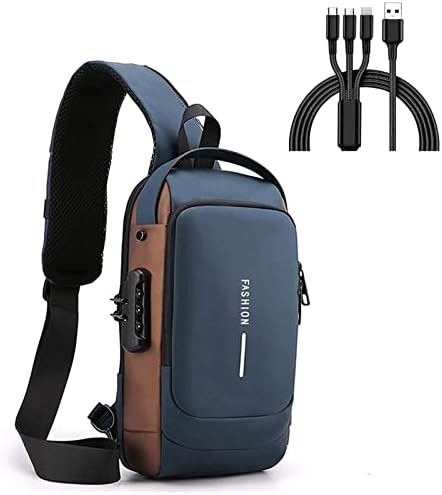 Sling Bag, Men's Sling Bag Lock Waterproof Anti-Theft Chest Bag