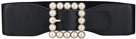 マイクイーン Maikun ベルト レディース 太 レディースベルト ゴム スーツ 穴なしベルト おおきいサイズ おしゃれ パール