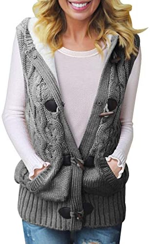GOSOPIN Women Sleeveless Hooded Sweater 