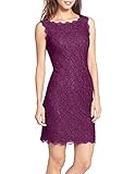 Berydress Sleeveless Sheath Short Lace Dresses for Women (US14, Purple)