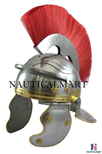 Roman Centurion Helmet Armor Helmet with Red Plume LARP Reproduction Reenactment