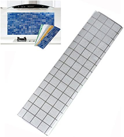 TorDen Mosaic Peel &amp; Stick 18" x 27" Backsplash, Kitchen, Bathroom, DIY Wall Tiles Waterproof Self-Adhesive Tile Wallpaper Kitchen Stove High Temperature Oil-resistant Stickers (Gray)