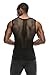 ANGEL COLA Men's Mesh Fishnet Fitted Muscle Tank Top 2 Pack BLK/WHT Small