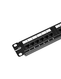 navepoint 24 port UTP blindado CAT6 Patch Panel para montar en Rack o de montaje en pared de 19 pulgadas 1U de red Ethernet, color negro