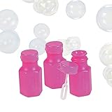 Neon pink hexagon bubble bottles 0.3oz (4 dozen) - bulk by Fun Express
