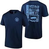 Icon Sports Manchester City Shirt Officially Licensed Man City Product Soccer Football Grapic T-Shirts | City Stadium, Short Sleeve, Navy, Medium