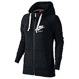 Nike Womens Gym Vintage Full Zip Hooded Sweatshirt Black/Sail 726057-010 Size X-Small