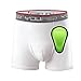 Youper Youth Elite Boxer Briefs w/Soft Athletic Cup, Boys Stretch Boxer Jock for Baseball & Football (Large, White/Black)