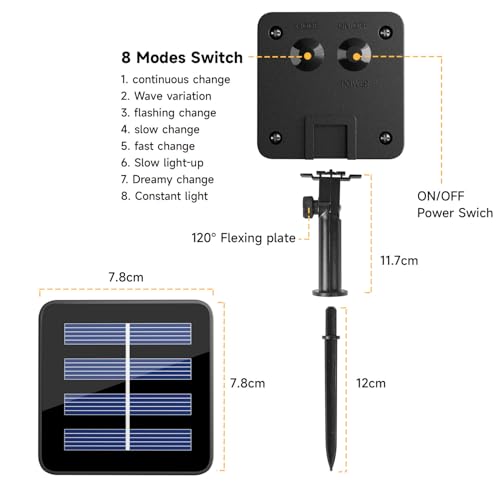 Electight 2 Pack 20M Solar String Lights Outdoor, Total 400 LED Solar Powered Fairy Lights, 8 Modes & IP65 Waterproof Lights for Tree, Patio, Garden, Yard, Home, Party, Christmas (Warm White)