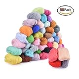 50 Colors Felting Wool Fibre Wool Yarn Roving for Needle Felting Hand Spinning DIY Craft Materials