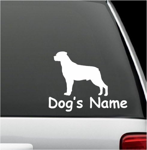 5" X 6" Custom Name rottweiler Dog Vinyl Decal Sticker Wall Laptop Car