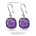 Gem Stone King 12.00 Cttw Purple Amethyst Dangle Earrings For Women | 925 Sterling Silver | Gemstone Birthstone | Cushion Checkerboard Cut 12MM