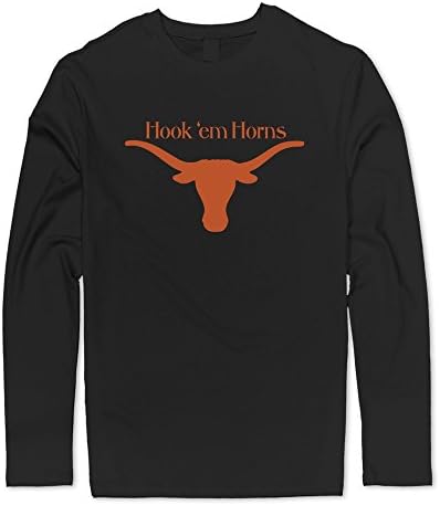 Sasha Men's Texas Hook 'em Horns T-shirts Black 100% Cotton