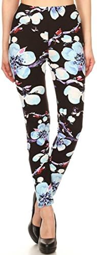 Niobe Women's Plus Size Fashion Design Leggings (Collection 2) (Glowing Plumeria)