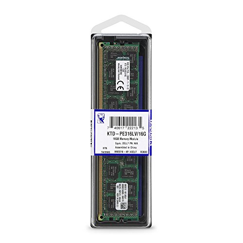 Kingston Technology 16GB 1600MHz DDR3 Reg ECC Low Voltage DIMM Memory for Dell Desktops (KTD-PE316LV/16G)