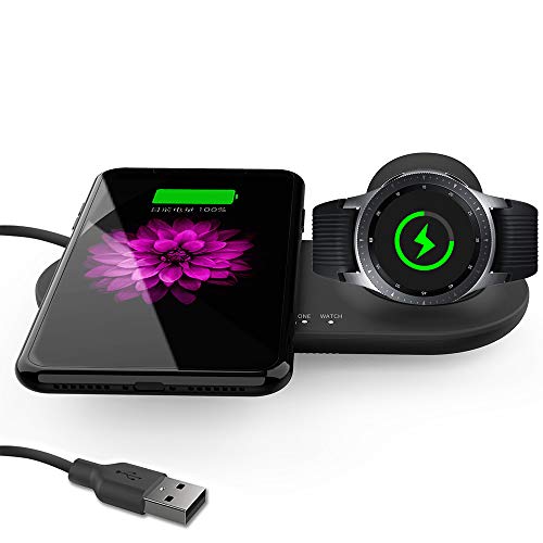 Kartice 2 in 1 Wireless Fast Charging Stand Pad &Samsung Galaxy Watch Charging pad Holder for Uiversally Qi Enabled Phones and Select Samsung Galaxy Watch (42) mm /(46) mm/Gear S3 Watches. - Thumbnail 7