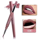 1x Lip Liner Pencil ,Matoen Double-end Lasting Lipliner Waterproof Lip Liner Stick Pencil (F)