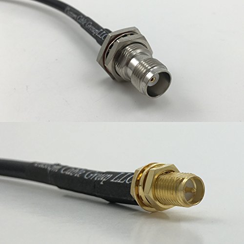 1 foot RG142 TNC FEMALE BULKHEAD to RP-SMA FEMALE Pigtail Jumper RF coaxial cable 50ohm High Quality Quick USA Shipping