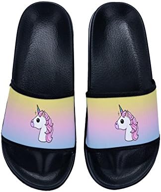 Wilbur Gold Boys Girls Unicorn Indoor Floor Slipper Stylish Beach Sandals Open-toe Slipper, Home Slippers