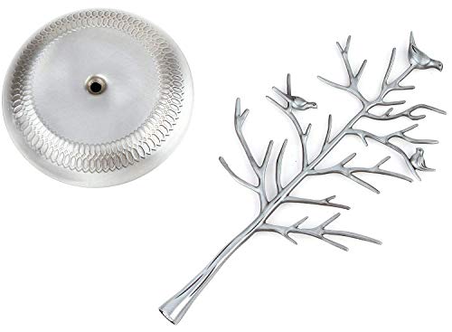 image for JQWORKLAND Silver Birds Tree Jewelry Stand Display Earring Necklace Ho