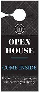 Open House Tour Must Have! 10 Pack of Open House Door Hanger Inviting Buyers Inside Rather than Disrupting Current Tour. Great For Realtors &amp; For Sale By Owners FSBO. Convenient for Busy Open Houses!