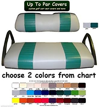 Club Car DS "STAPLE ON" Golf Cart Seat Cover With Matching Rear Facing Seat Cover (2 Stripe)