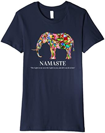 Womens SPIRITUAL ELEPHANT NAMASTE TSHIRT FOR YOGA XL Navy
