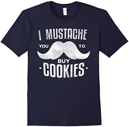 Mens Scout Shirt I Mustache You To Buy Cookies Gift T-shirt 2XL Navy